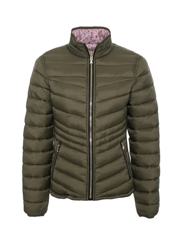 Women's Reversible Puffer Jacket with Floral Print