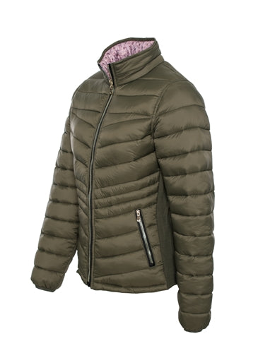 Women's Reversible Puffer Jacket with Floral Print