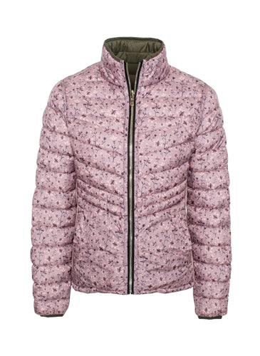 Women's Reversible Puffer Jacket with Floral Print